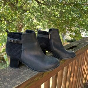 Sperry Top-Sider Womens Ambrose Ankle Boots Booties Black Leather Quilted 7.5 M